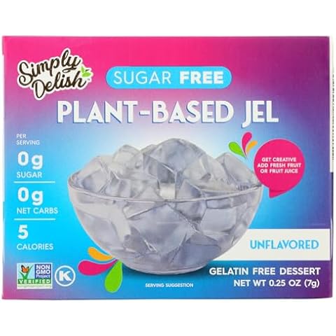 Simply Delish Plant Based Natural Unflavored Jel Dessert – 6 Pack – Zero Sugar, 0g Net Carbs, Gluten Free, Vegan, Diabetic & Allergen Free Cover