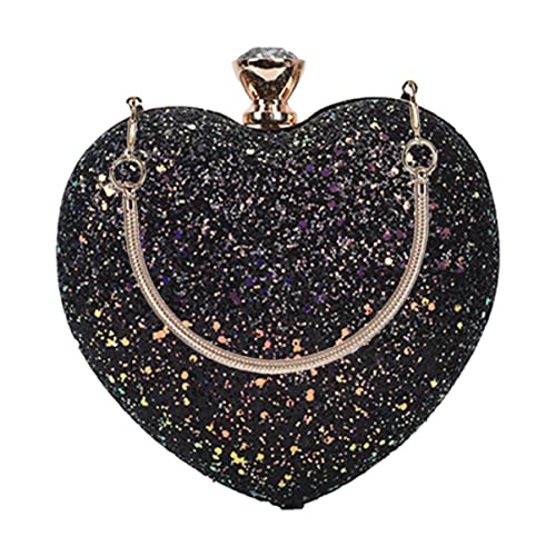 Pochette bandoulière femme en PU noir sacoche de soirée chic Healvian