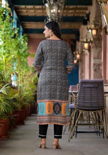 Image of Juniper Multi-Panel Ethnic Printed Straight Kurta