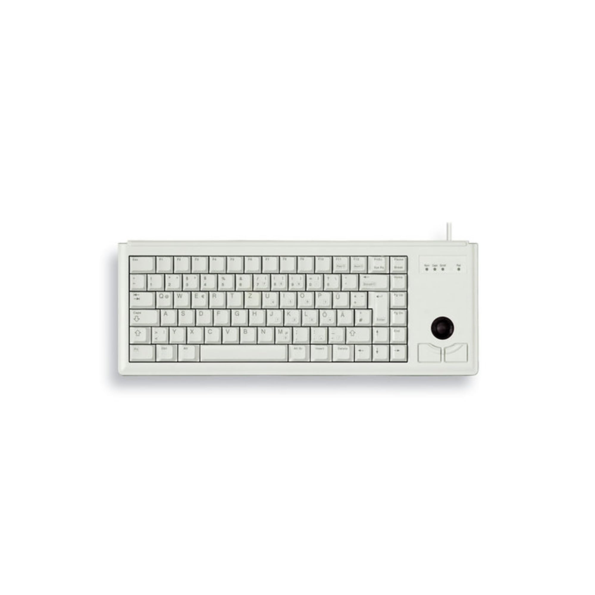 CHERRY G84-4400, Tastiera Compatta con Trackball, Layout per il Regno Unito (QWERTY), Cablate (Connessione USB), 2 Tasti Mouse, Switch Meccanici ML, Grigio