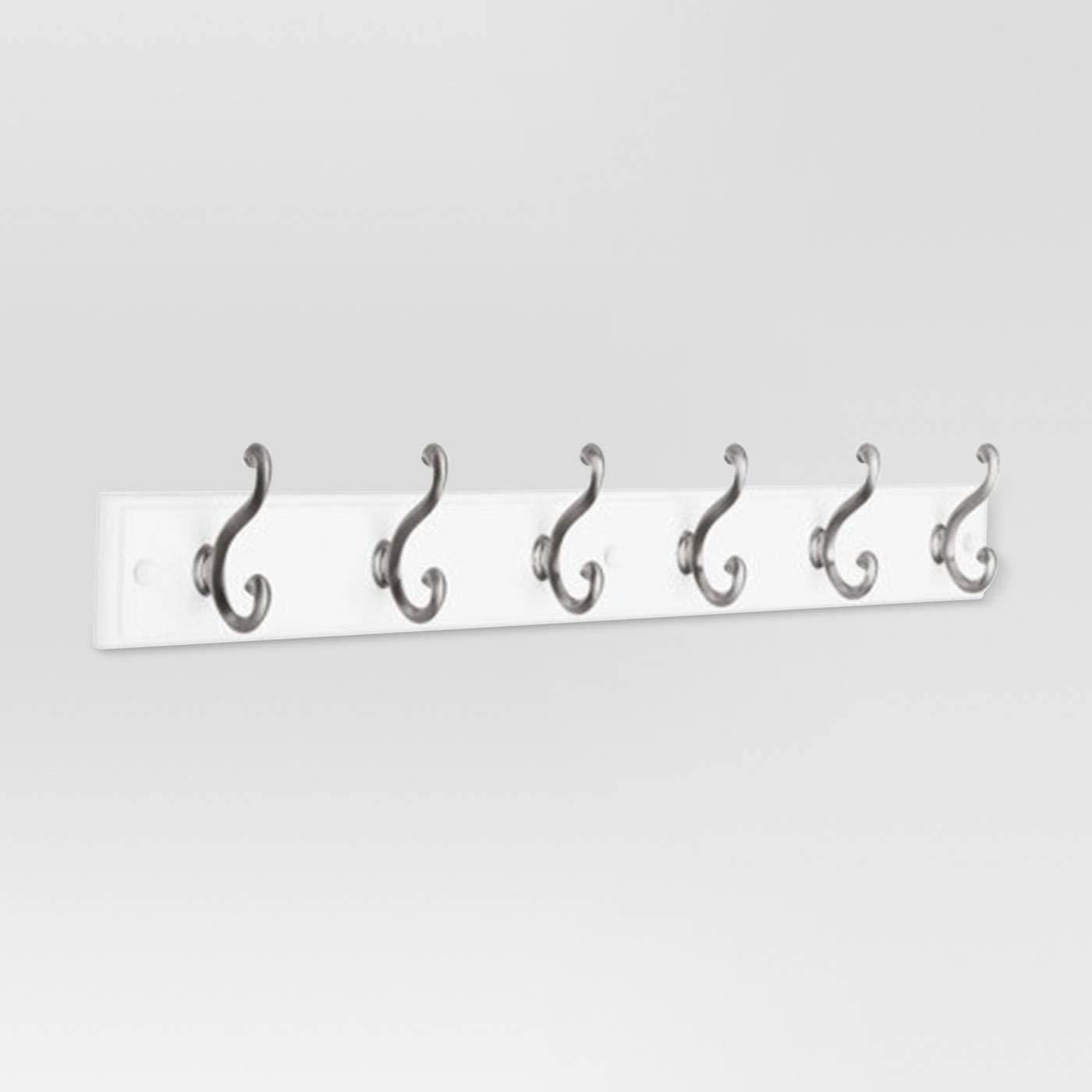 27" 6-Scroll Hook Rack - White/Satin Nickel - Threshold™