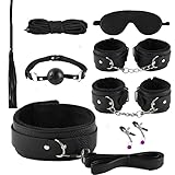 ZeeKoug 8 Pezzi in Cuoio Nero Attrezzature per L'Allenamento Yoga Set Accessori Sportivi, Dimensionabile, Stile Diverso, Regalo Originale immagine