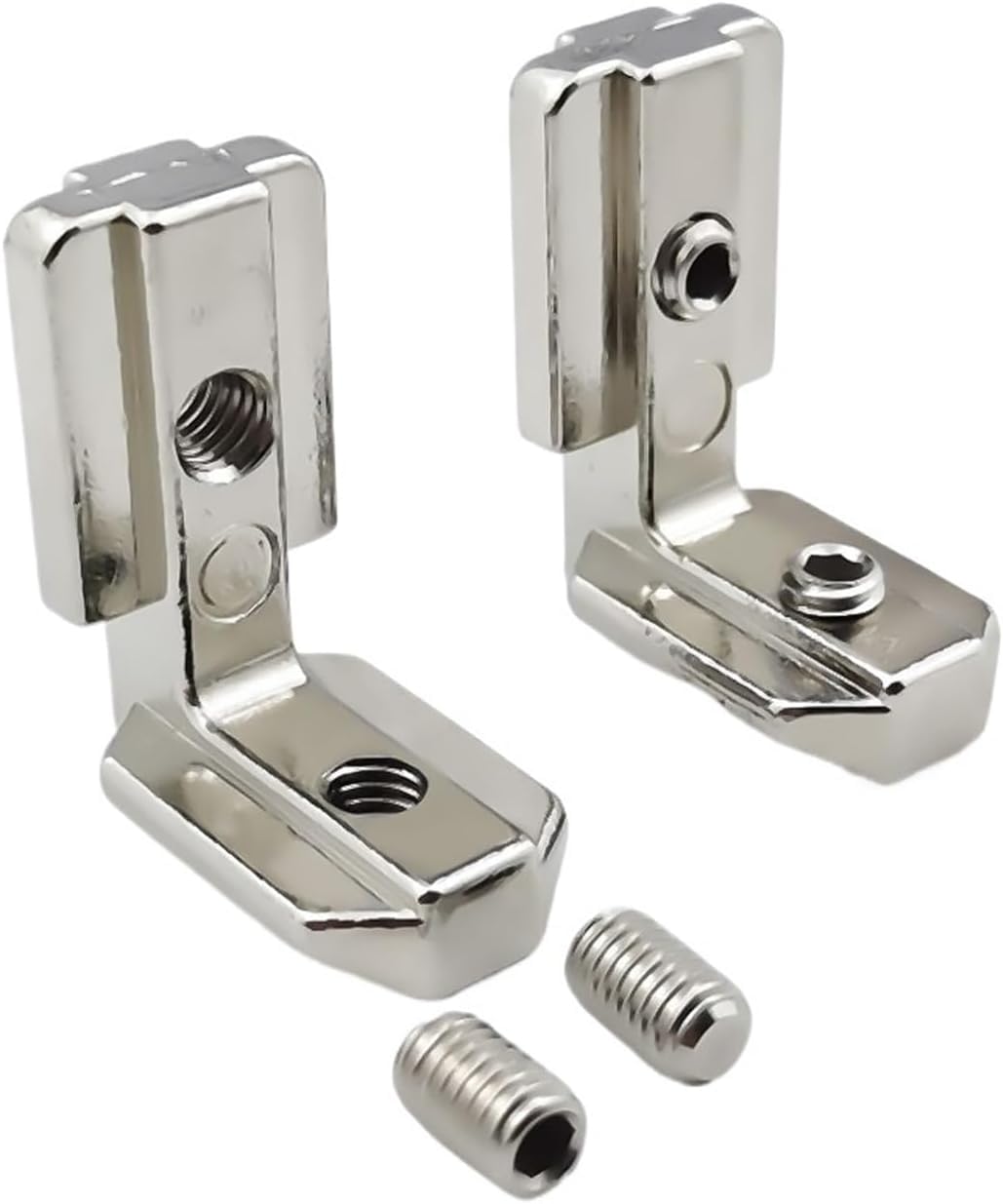 L Brackets 10Pcs Inside Hidden Corner Connector with Screws for Aluminum Profile(40-m6 Silver)