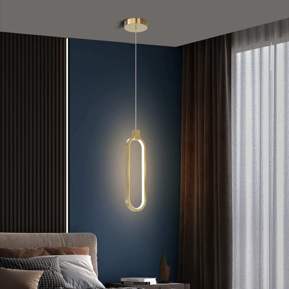 Lampy wiszące, żyrandol do wnętrz z mosiądzu LED przyciemniana nocna lampa wisząca Minimalistyczna podwieszana oprawa oświetleniowa do przedpokoju w domu Nowoczesna sypialnia Dekoracja jadalni Wisząca