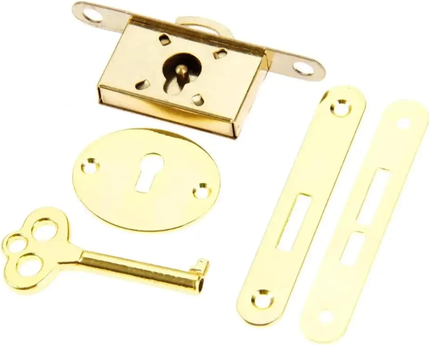 Lock Drawer Cupboard Door Zinc Alloy Antique Locks with Key 1Pcs