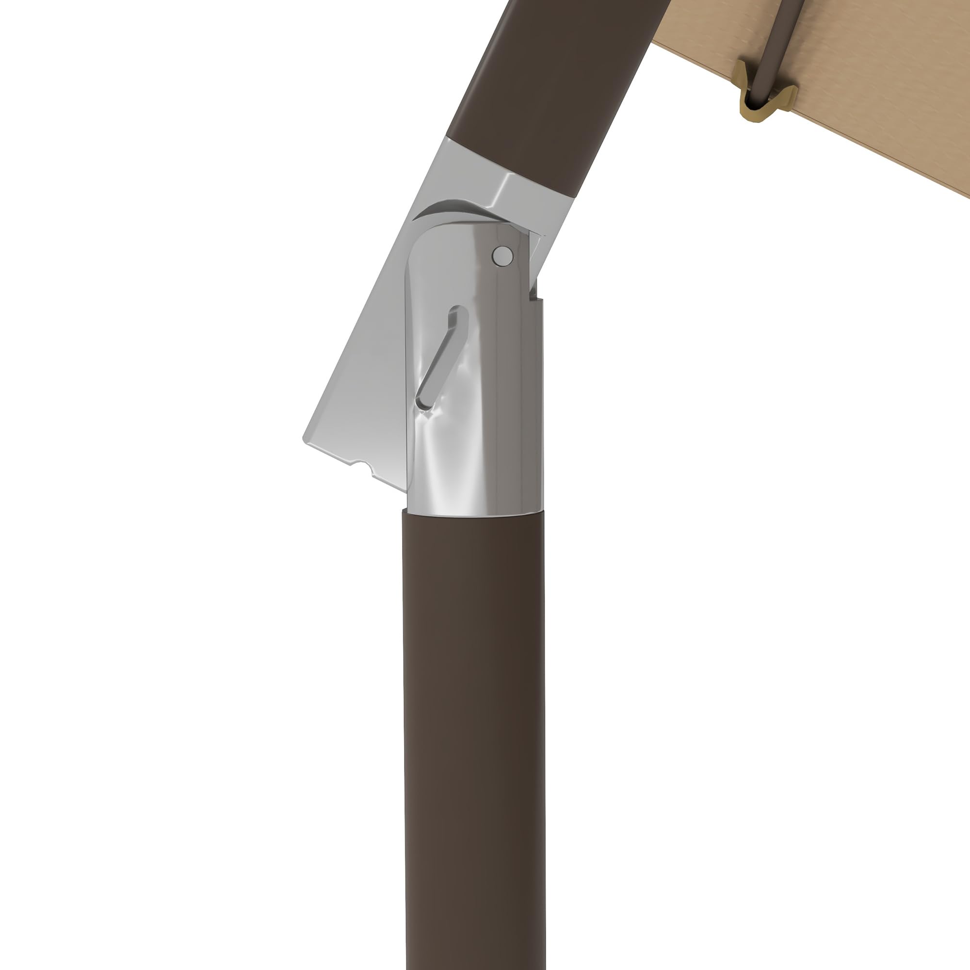 Outsunny Parasol de Jardin Parasol Droit Rond en Métal Ø 2,63 m Beige
