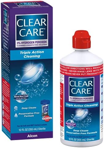 Clear Care CARE Cleaning & Disinfection Solution with Lens Case, Clear, 12 Fl Oz