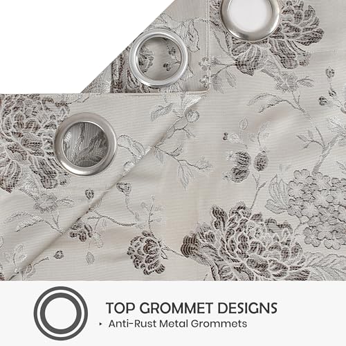 Image of FRESH FROM LOOM Floral Window Room Darkening Curtains 6 Feet Long|High Tenacity Yarn Polyester Weaved Grommet|Premium Screens for Home Office|Prada for Living Room,Dust Repellent(Coffee,6ft,1pc)