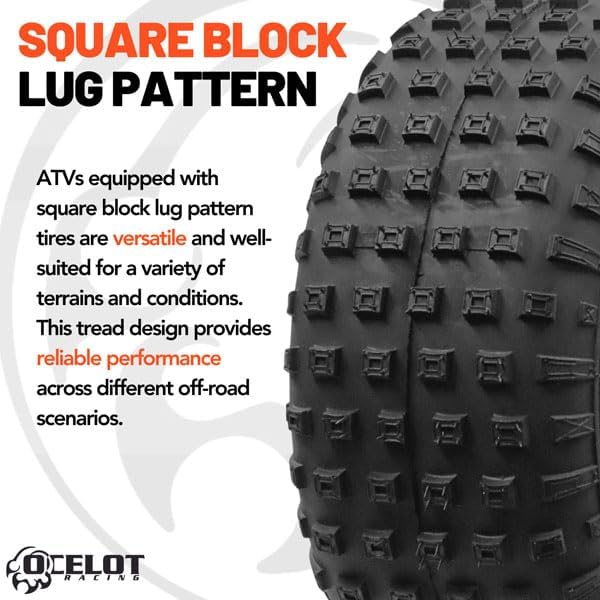 Miniatura 6 de Ocelot P319 Sport ATV Neumáticos, neumáticos ATV para cuatro ruedas, neumáticos ATV 14570-6 con patrones de banda de rodadura no direccionales,