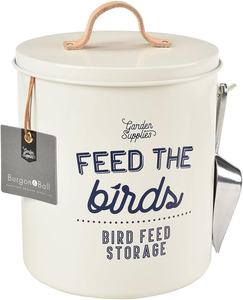 Bird Food Storage Tin Cream Metal Bird Food Storage New Home Sweet