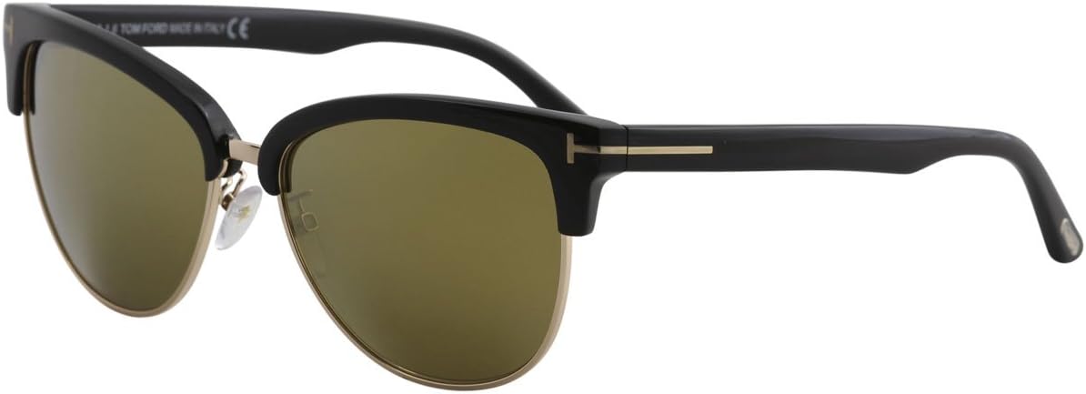 Tom Ford TF368 Fany Oval Sunglasses 59mm FT0368 (01G Black/Gold, Gold Mirrored)