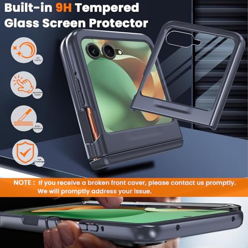 Image of WRJ for Motorola Razr 2026 /2025 /2024 Case Built-in Screen Protector,Blue
