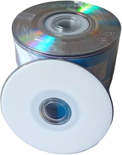 Paquete de 50 discos DVD-R grabables de superficie blanca de 3 pulgadas, 3.1 in, para cámara de vídeo DVD, VCR de 1,4 GB30 min 1-8X (WS5201)