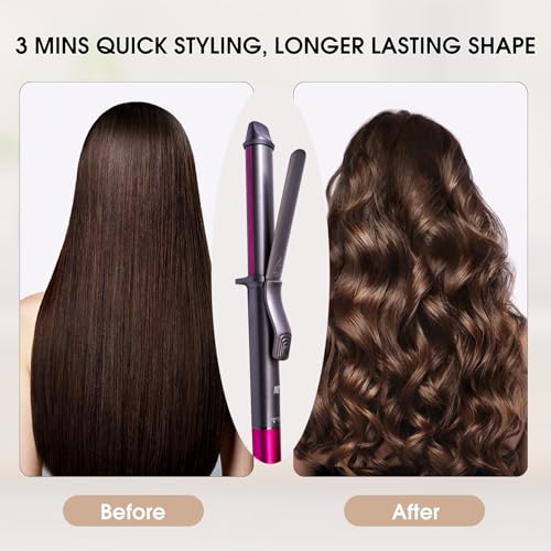 Nycoba 1 1/4 Inch Curling Iron, Ceramic Coated Hair Curling Wand, Rapid 430°F Heating, Temperature LED Display, 6 Temperature Settings, 60 Minutes Auto-Off - Thumbnail 6