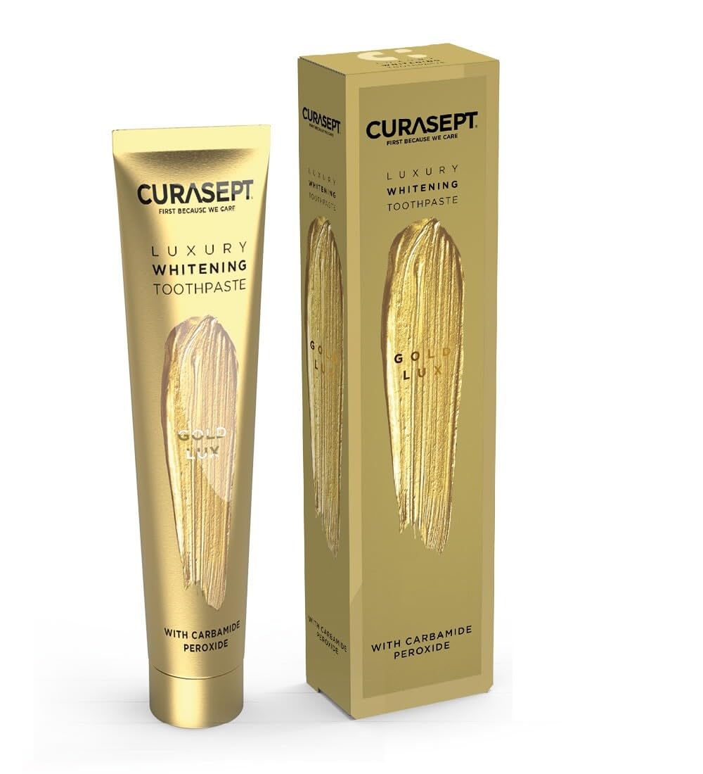 Curasept Dentifricio Sbiancante per Denti Professionale 75ml (2 pezzi) - Formula Smacchiante Intensiva per Macchie di Caffè e Fumo - Protezione Smalto e Alito Fresco -