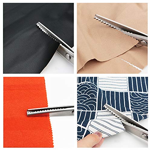 Pinking Shears For Fabric, Zig Zag Scissors, Ergonomic Grips, Ultra-Sharp, Professional Peaking Shears For Sewing, Craft, Dressmaking, 9 Inch, Black #TOP6