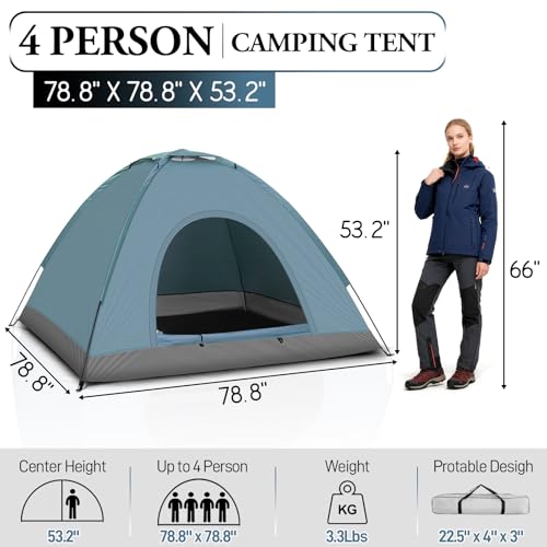 Carpa dome para camping 4 personas Outvita impermeable miniatura 2