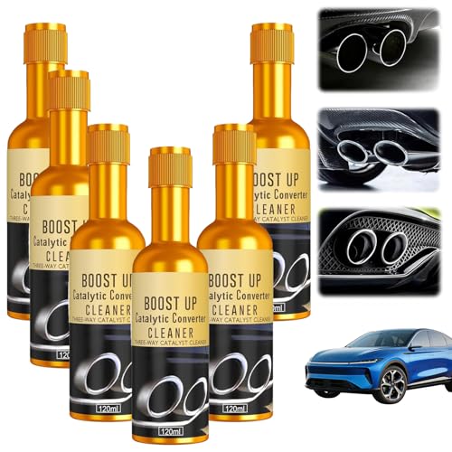 Ciirvoe 6Pcs Catalytic Converter Cleaner Kit Boost Up Catalytic Convertor Cleaner Exhaust System Pipe Carbon Removal Cleaner Treatment Additive Oil Fuel System Treatment Oil Additive