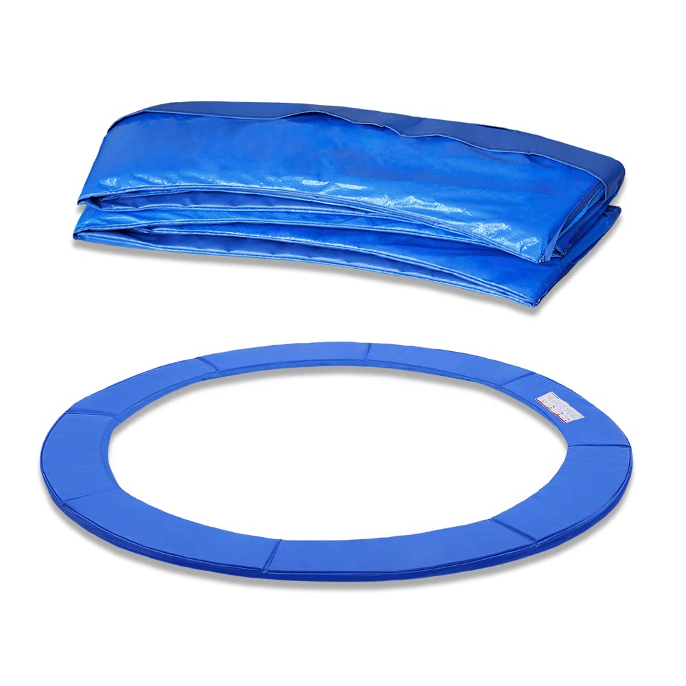 UISEBRT Trampolin Randabdeckung Ø 244cm 305cm 366cm Federabdeckung UV-beständig Reißfest Randschutz Trampolinzubehör Sicherheitsmatte Blau