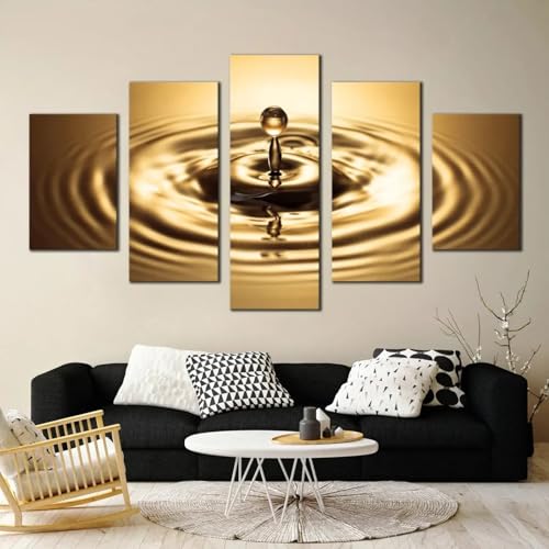 Decoration murale salon grand tableau abstrait pour un sejour lumineux chaleureux