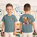 Pre-K Grad Shirts Toddler Boys Last Day of School T-Shirt Funny Preschool Graduation Tee Kindergarten Here I Come Tops(Gray-Blue)