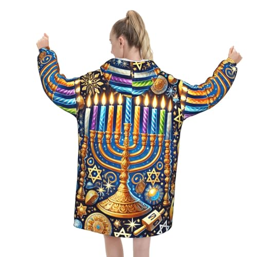 Couverture à capuche Hanoukka le cadeau idéal de Menorah pour réchauffer vos proches
