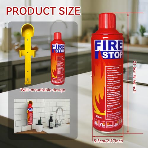 Image of 2 /4-Pack Fire Extinguisher with Mount Brackets,Portable for Home Kitchen Car Boat,BBQ -Multi-Purpose Protection (2-Pack Fire Extinguisher)