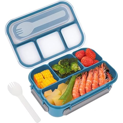 EETU Lunch Box, 1300ml Bento Box, Food Container with 3 Compartments and Cutlery Set, BPA Free, Microwave and Dishwasher Safe Meal Prep Containers, Leakproof Lunch Boxes Suitable for School and Work Cover