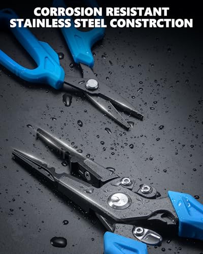 Image of Fishing Tool Kit, Fishing Gear - Fishing Plier with Sheath, Fillet Knife, Fishing Scissors, Fish Lip Gripper, Tool Retractor, Keychain Bottle Opener, Fishing Gifts for Men