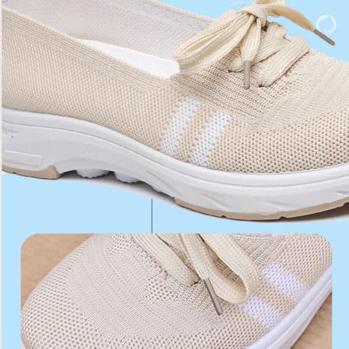 Women’s Breathable Knit Slip-On Sneakers with Bow – Lightweight Low-Top Casual Shoes4
