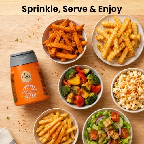 Image of Ella Foods Cajun BBQ Seasoning Powder | Pack of 2| Bold & Smoky Multi-Purpose Spice Mix for Chicken, Seafood, Fries & Vegetables | Seasoning Mix Made with Cold Pasteurized Spices | 40% Less Sodium & No MSG| (100g)