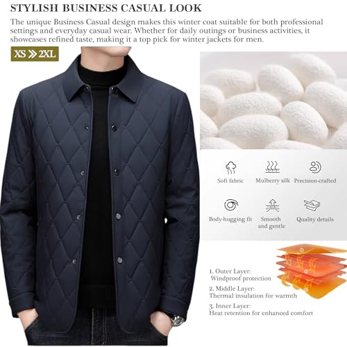 Mens Jacket Lightweight Spring Fall Warm Coat Business Casual windbreaker Jacket Quilted jackets for Men4