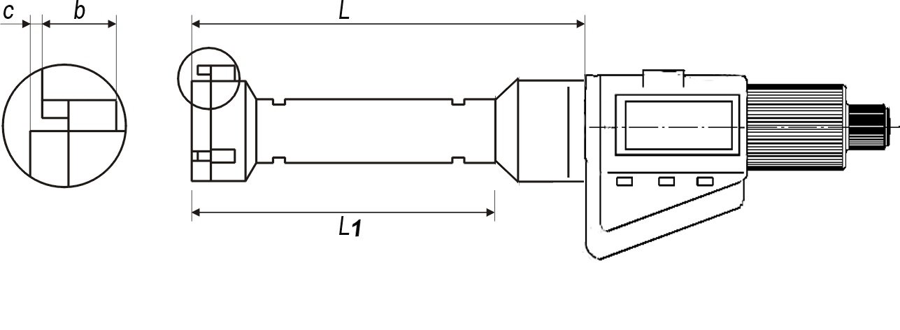 CNC QUALITÄT Digital-Dreipunkt-Innen-Messschraube Messbereich 12-16 mm - Innenmikrometer