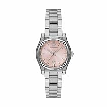 Emporio Armani Orologio Analogico al Quarzo Donna con Cinturino in Acciaio Inossidabile AR11658, Rosa e Argento, 32 mm