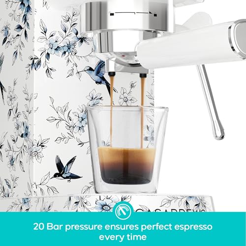 Image of CASABREWS CM5418 20 Bar Espresso Coffee Machine, Small Coffee Machine with Steam Milk Frother, Stainless Steel Coffee Machine with 34oz Removable Water Tank for