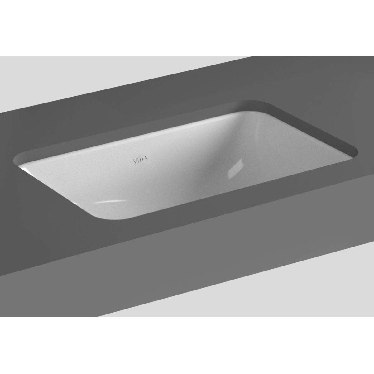 VitrA S20 White 37.5x30cm No Tap Hole S20 Under Countertop Basin Square