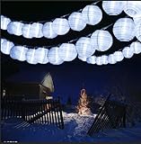Qedertek Lampion Lichterkette Außen, 10M 30er LED Laternen mit Stecker, 2 Modi Wasserdich und Timer Gartenlaterne Lichterkette für Garten, Balkon, Party, Hof, Hochzeit (Weiß)