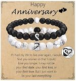 OAVOOK Anniversary Bracelet Gifts for Men Women Matching Bracelets for Couples His And Her Gifts 1 Year Month Anniversary for Husband, Wife, Boyfriend, Girlfriend, Bf Gf