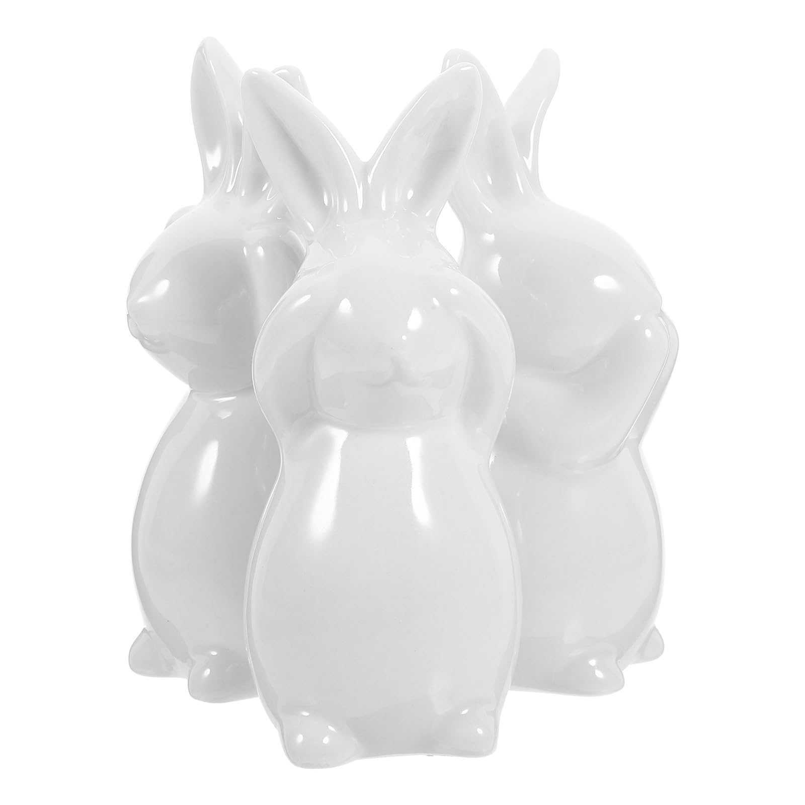 Healvian Statuetta Coniglietto in Ceramica Bianco Stile Nordico Decorazione Pasqua per Arredamento Casa e Centrotavola Living Space Decorativo