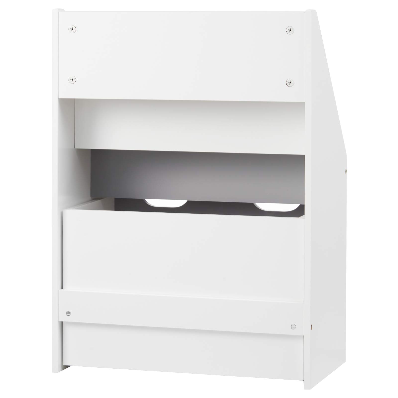 WOLTU Kinderregal Bücherregal Regal für Kinder, Spielzeugregal 3 Regale Aufbewahrungstruhe mit Räder, Baby Standregal aus Holz Mehrzweck Organizer für Kinderzimmer