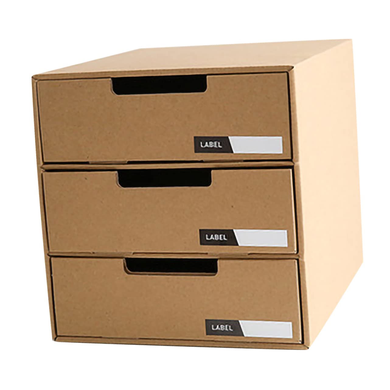 Angoily Organizer da Scrivania in Carta Cassetti Scorrevoli Multipli Beige, Porta Documenti e Cancelleria per Ufficio e Scuola, per Scrivania Desktop