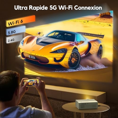 Videoprojecteur 4K 【Auto Focus/Keystone】 28000 Lumens AKIYO O9 Retroprojecteur avec WiFi et Bluetooth 1080P Natif, Smart Projecteur Supportée One-Click Use Netflix/Youtube/PrimeVideo – vue 5