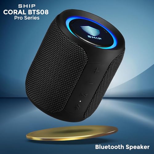 Image of SHIP Coral BTS08 Pro Series Portable Bluetooth Speaker with 16Watt Loud Sound | IPX7 Water Resistance | TWS Feature, Up to 14H Total Playtime | Multi-Compatibility Modes (Napoleon Black)