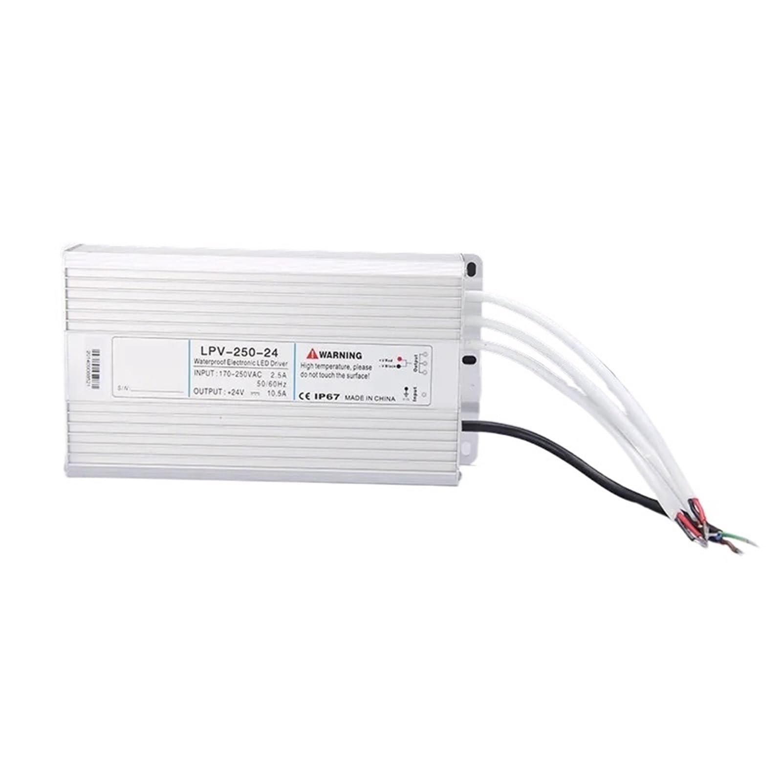 Alimentation LED 250W transformateur étanche IP67 boîtier haute résistance 24V