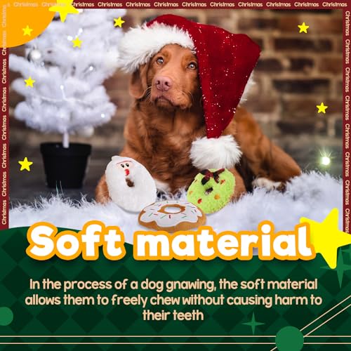 ALL FOR PAWS Weihnachts-Hundespielzeug - Festliche Plüschspielzeuge,Ideal für Apportierspiele und als interaktives kleine, mittlere und große Hunde. (Donut Toys)