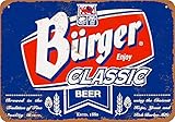 LoMall 8 x 12 METAL SIGN - Burger Classic Beer - Vintage Wall Decor Art