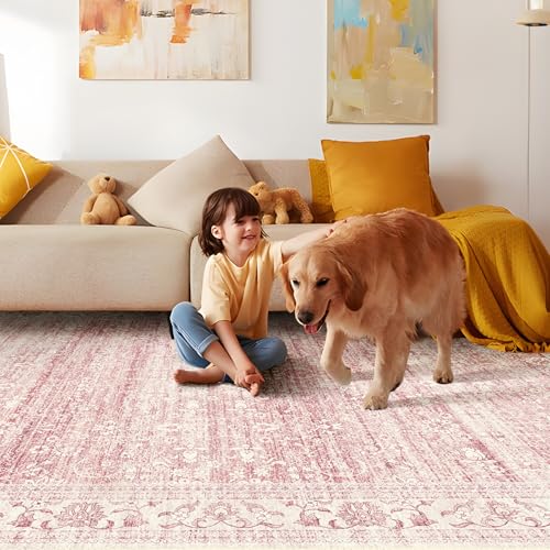 Tapete Rosa Brakki 3x5 Boho Lavable Ultrafino Suave miniatura 6