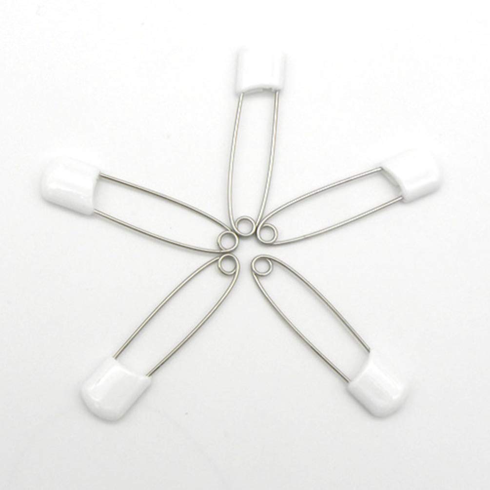 50 Pcs Baby Cloth Diaper Pins Stainless Steel Pins Plasetic End Safety Pins