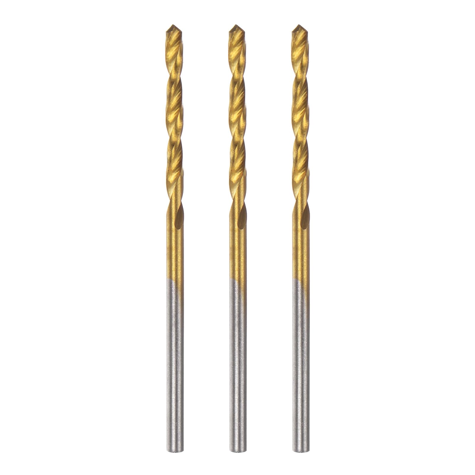 3pcs Brad Point Drill Bit 2mm(5/64") Dia Straight Round Shank Drill Metric Brad Point Spiral Twist Drill Bits for Carpenter Woodworking Plastic Rubber, Golden