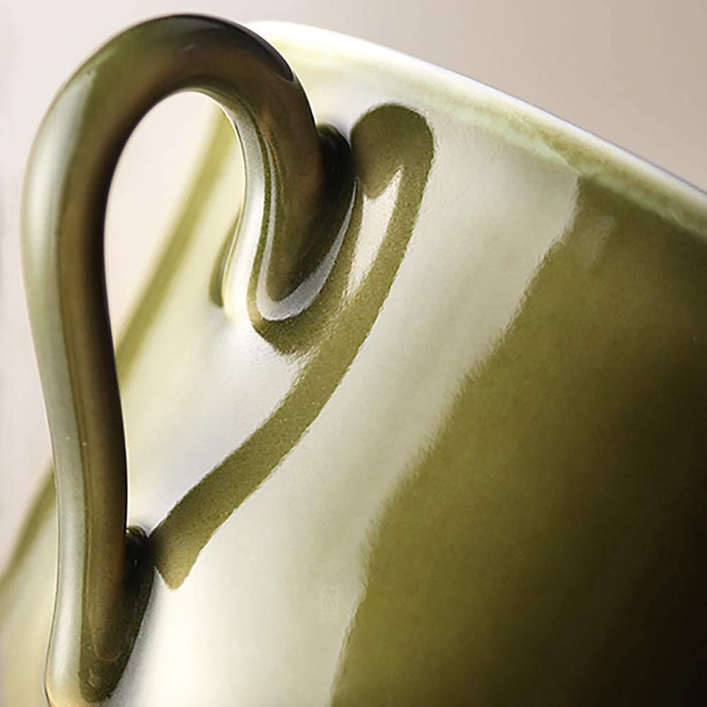ZHOUXIAO Tazze da caffè Espresso in Ceramica e piattini, tazzine da tè/tazzine da caffè, Grande Set di Tazze da tè per Ufficio in casa, Tazza da caffè Vintage Uomini (B)